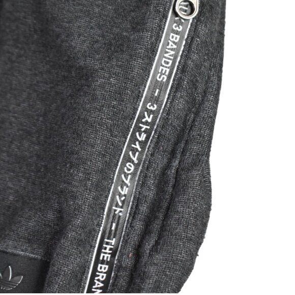 Adidas Sweater L Mens Gray Pullover Long Sleeve Brand with 3 Stripes Zipper - Picture 3 of 9